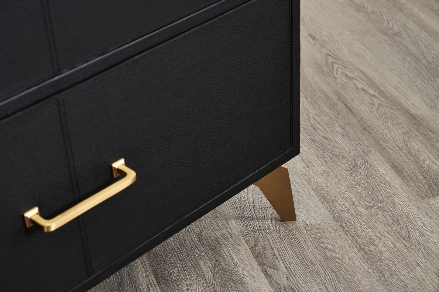 Berkeley Three Drawer Leather Side Table