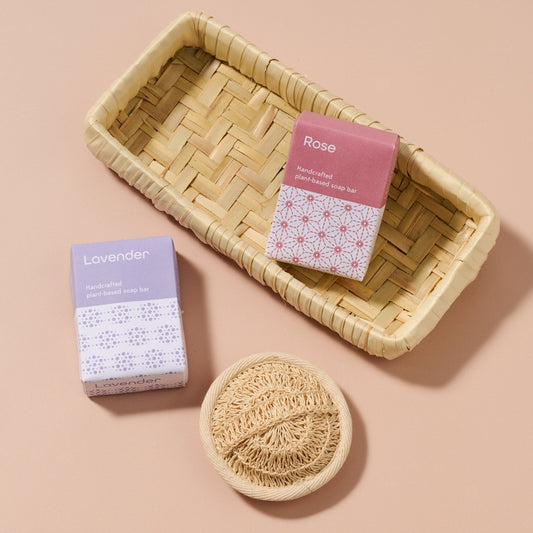 Taaja Lavender and Rose Soap/Body Scrubber Set