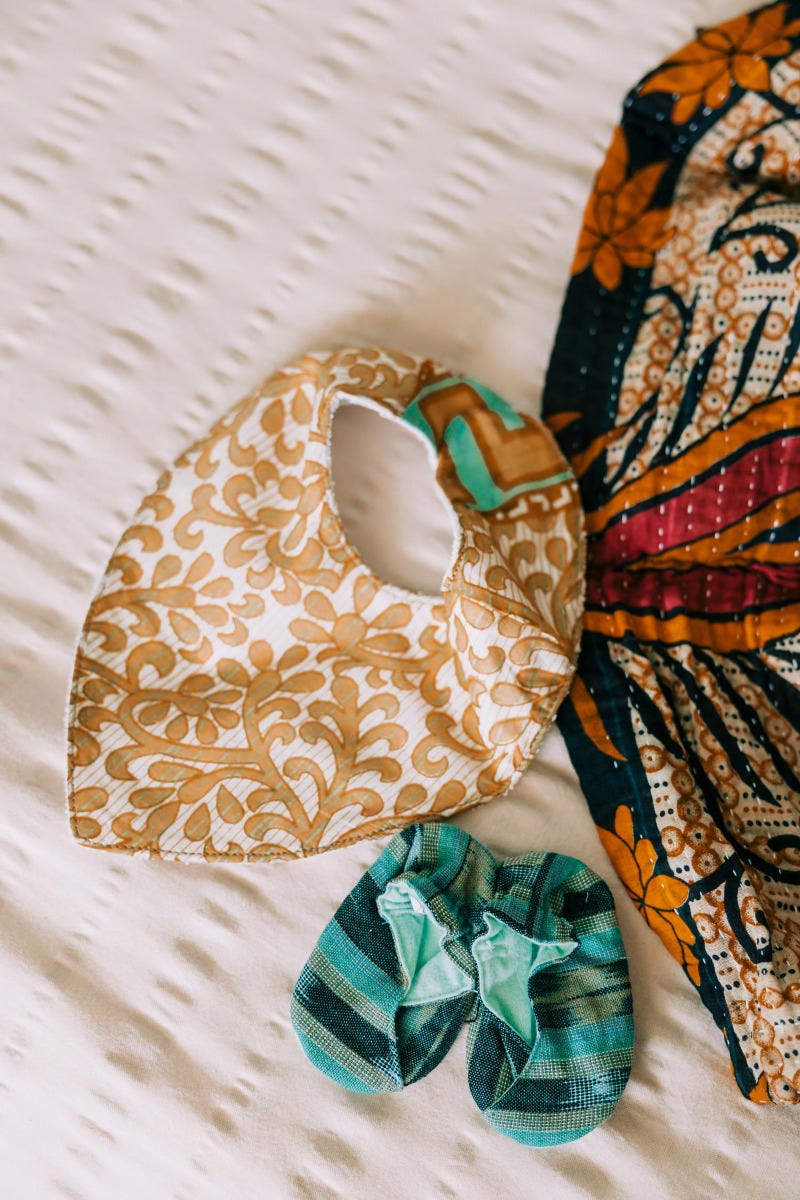 Upcycled Sari Baby Bibs