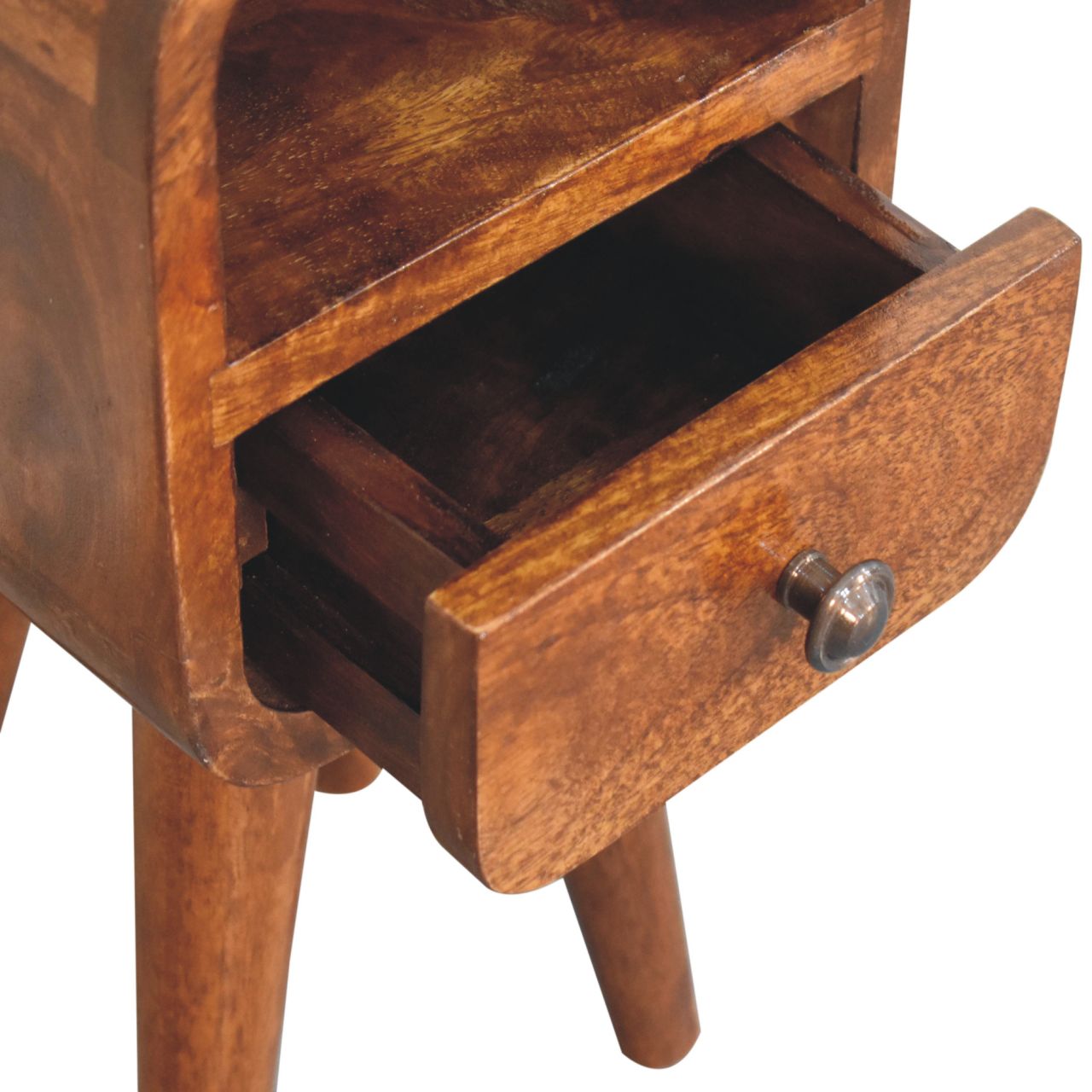 Solid Wood Extra Mini Curve Bedside Table