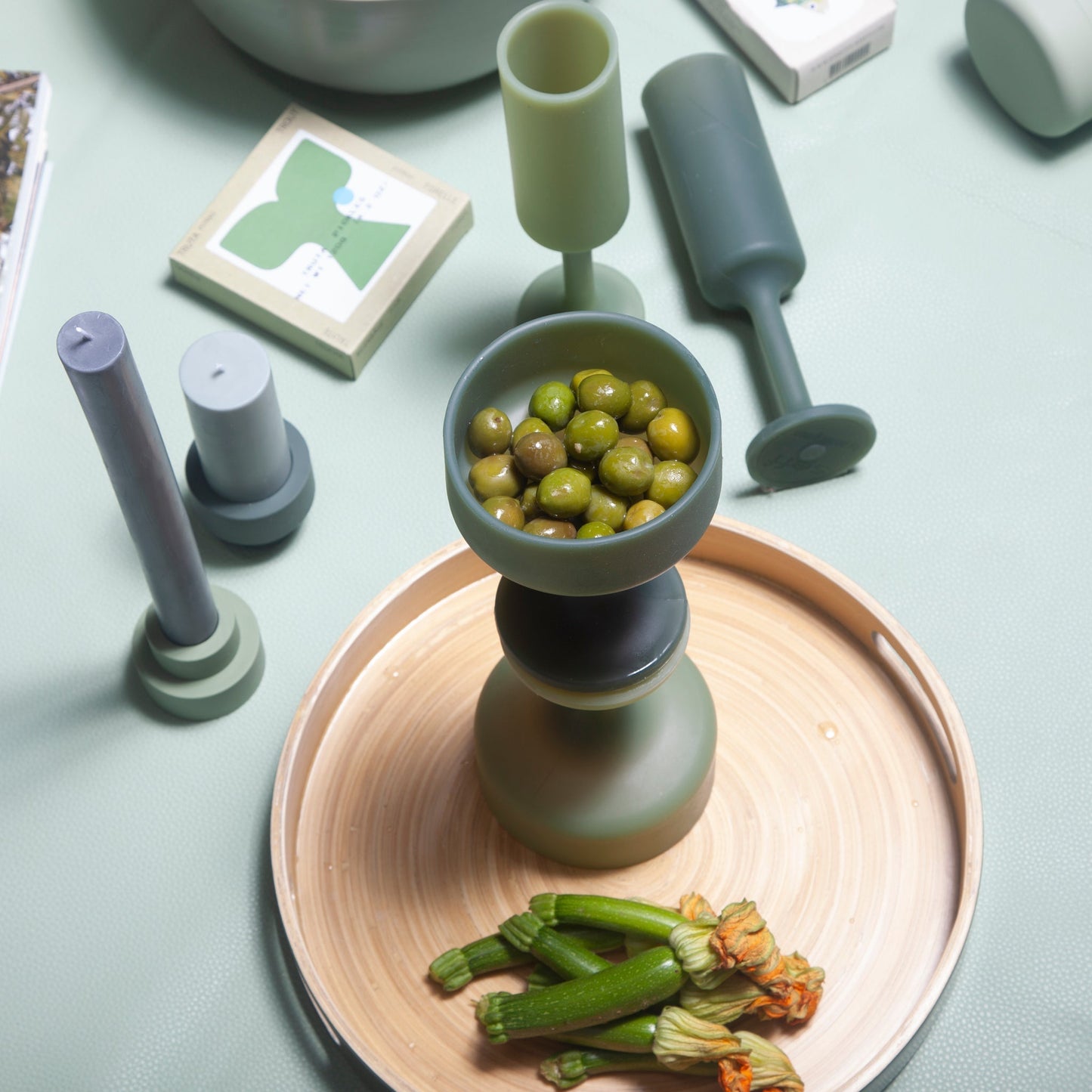sage + olive | mecc | silicone unbreakable cocktail glasses