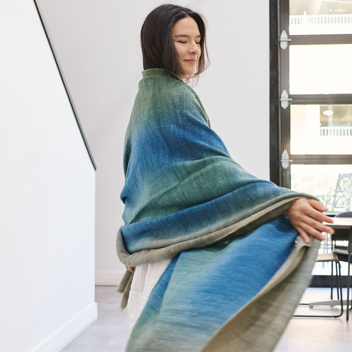 Handwoven Merino Throw Blanket in Serene Shades