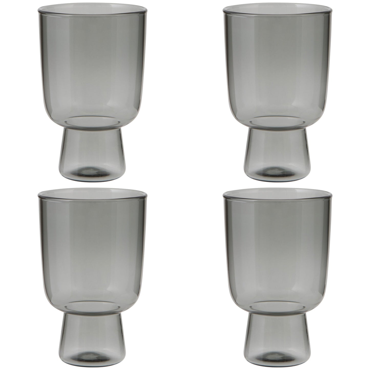 Set of 4 Tumbler 11oz Pedestal Smoke