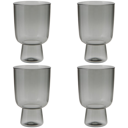 Set of 4 Tumbler 11oz Pedestal Smoke