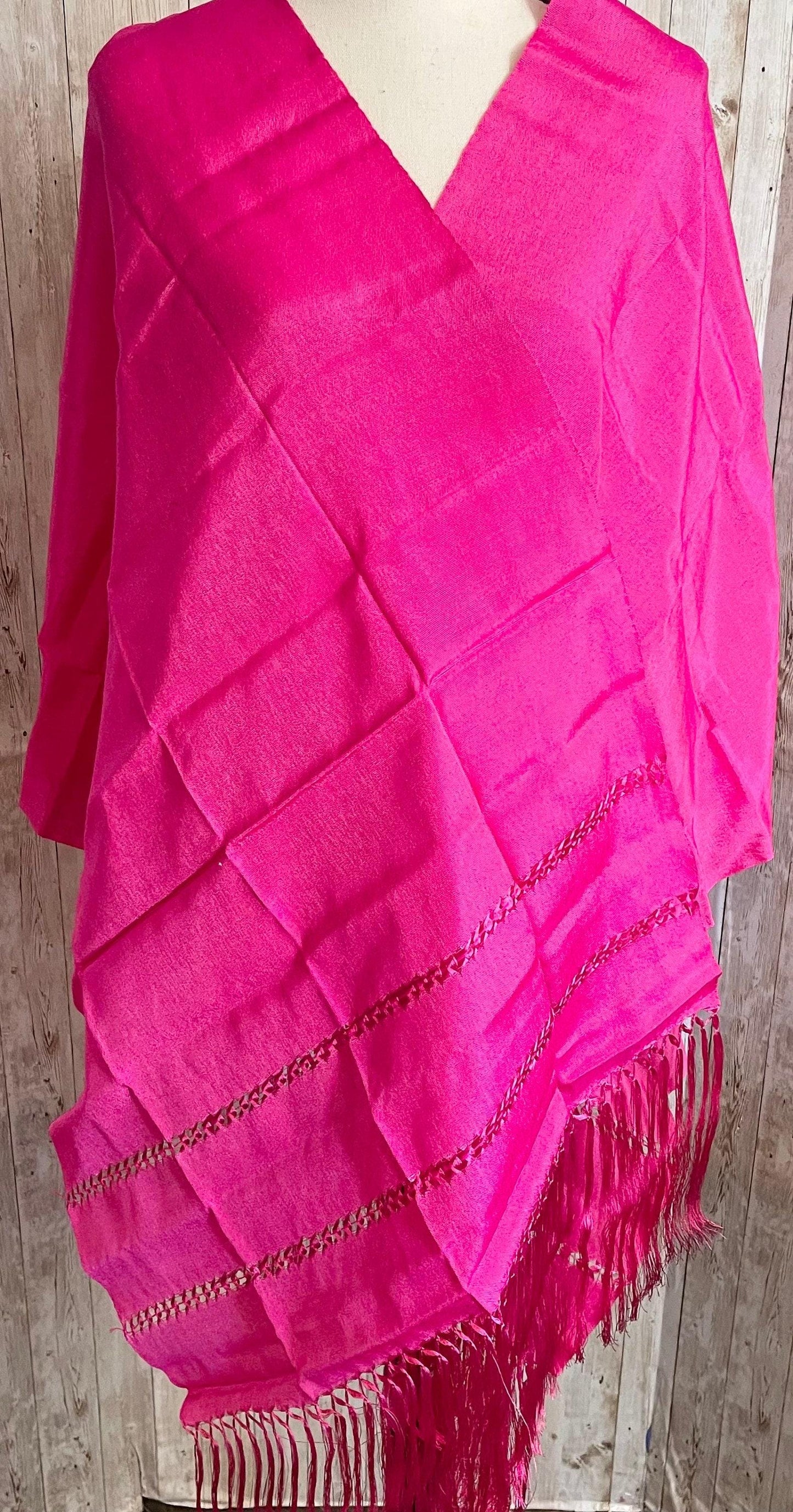 Authentic Mexican Silk Shawl Wrap Reboso Mexicano De Artiseda