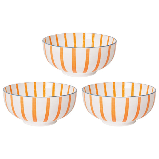 Set of 3 Bowl Stamped 8in Citrus Burst