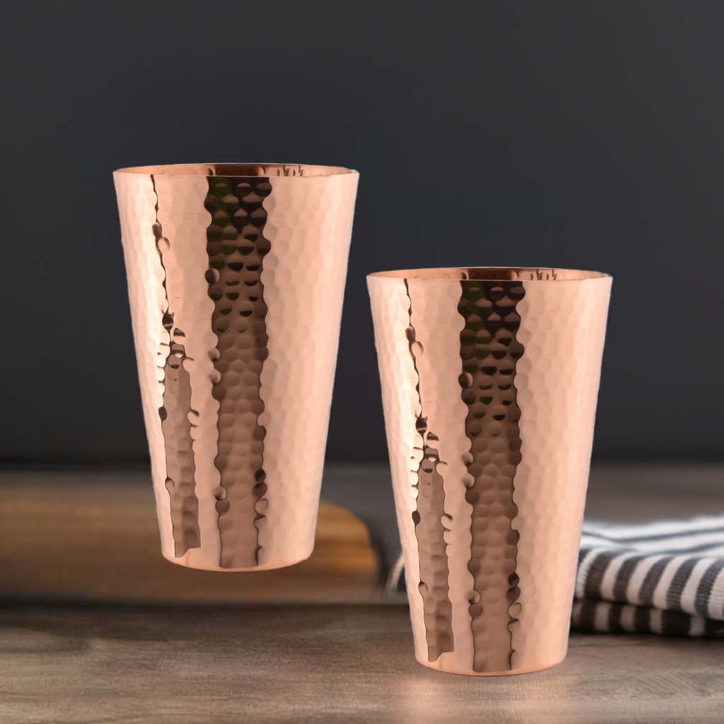 Hammered Copper Ice Tea Tumbler (Set of 2)