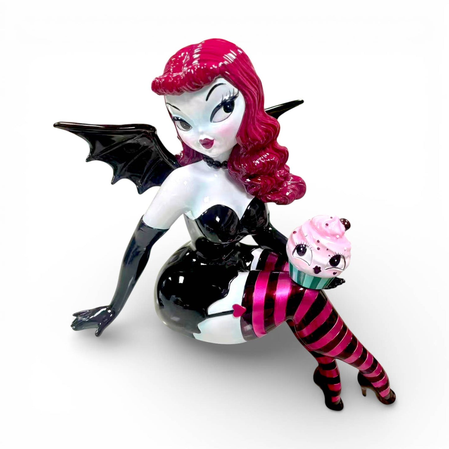 Verna Bat Girl 27.5" Shelf Sitter w/ Cupcake | Miss Fluff December Diamonds – SHIPS JULY
