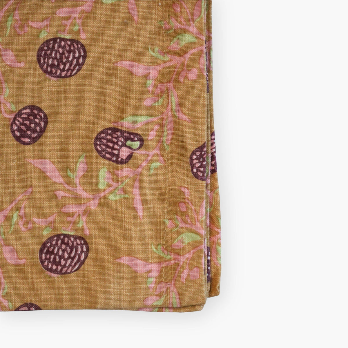 Rasa - Pure Linen Hand-Printed Table Runner - Biscuit Brown