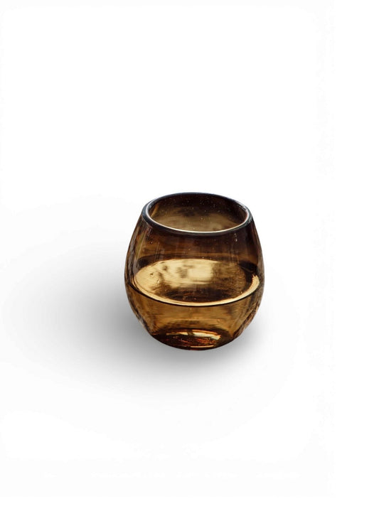 Ronde Blown Glass, Amber, Set of 2