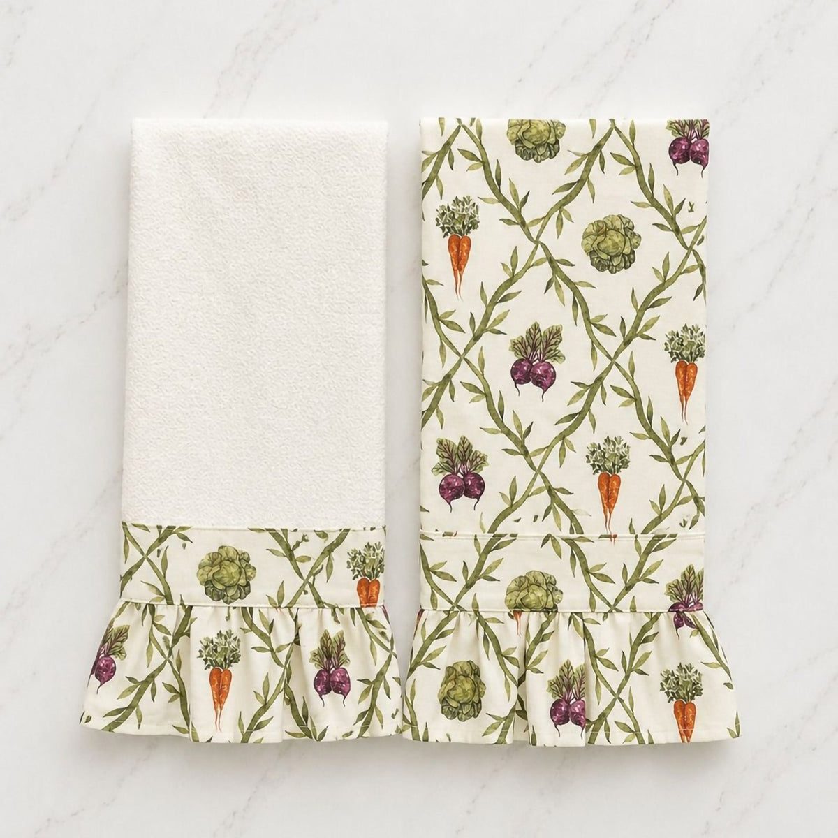 Heirloom Légume Ruffled Towels (Set of 2)