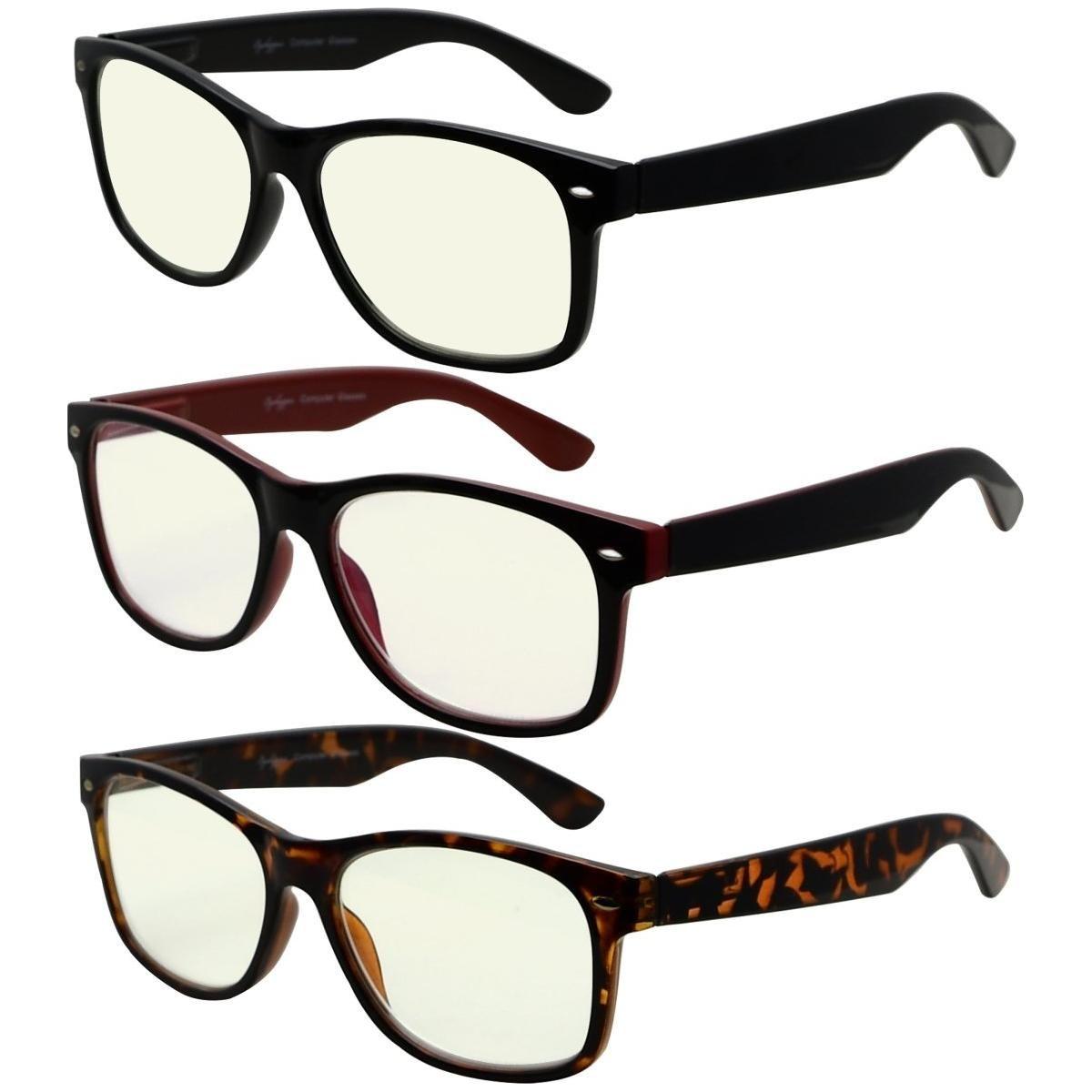 3 Pack Classic Blue Light Filter Reading Glasses UV109