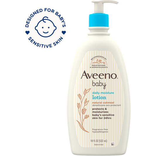 Aveeno Baby Daily Moisture Lotion 24Hr Moisturize Skin Unscented 18 oz
