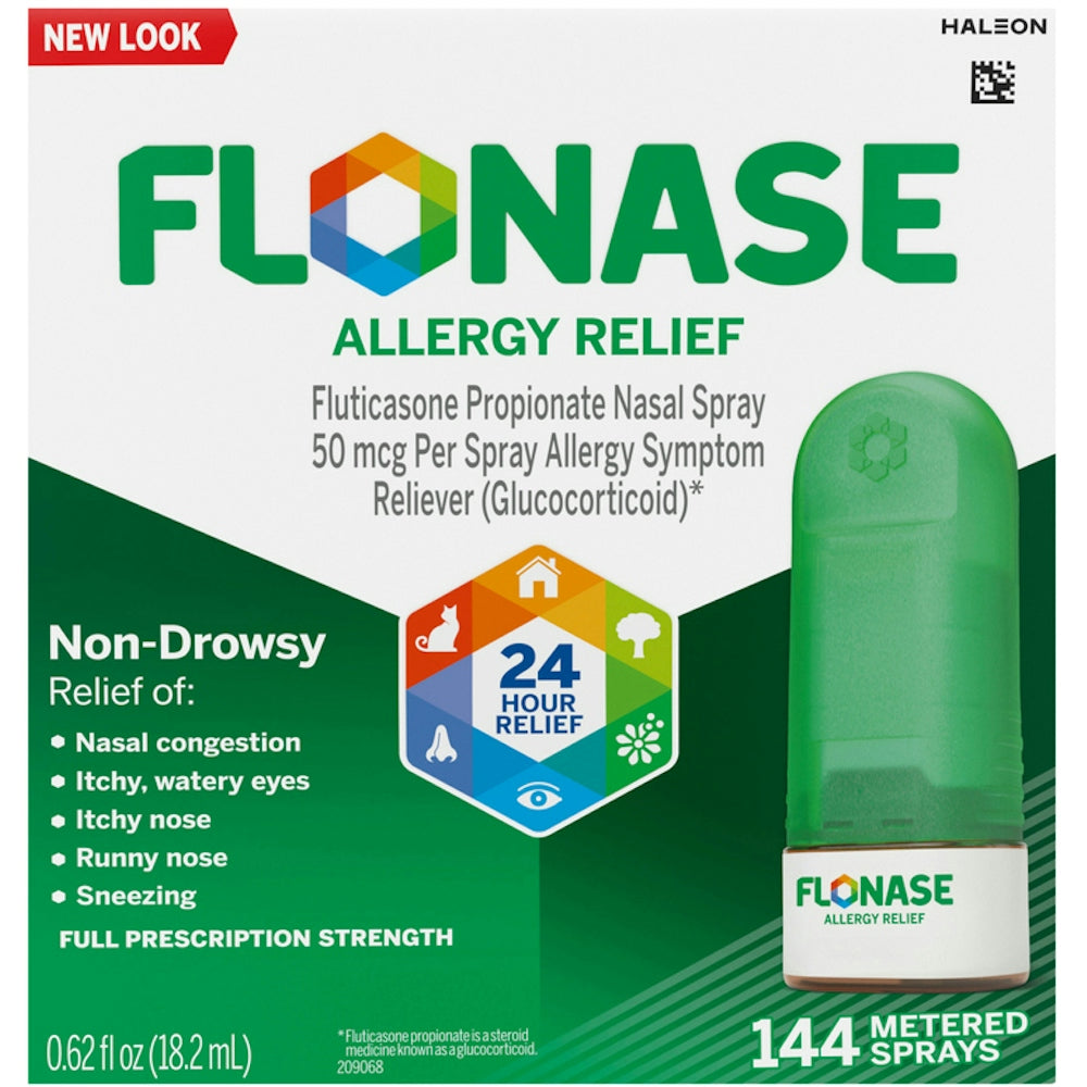 Flonase Allergy Relief, Nasal Spray, Full Prescription Strength, 50 Mcg 0.62 Fl Oz