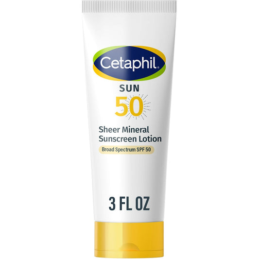 Cetaphil Sheer Mineral Broad Spectrum Spf 50 Sunscreen Lotion 3 Fl Oz