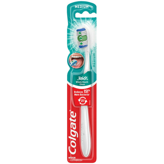 Colgate 360 Degrees, Toothbrush, Whole Mouth Clean, Medium