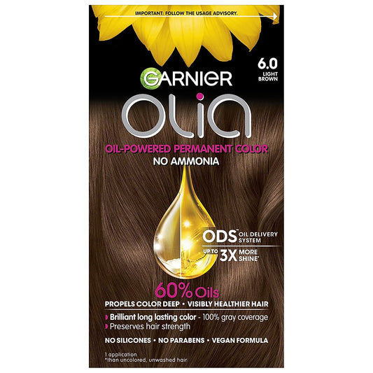 Garnier Olia Oil Powered Permanent Hair Color 6.0 Light Brown