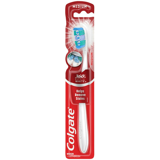 Colgate 360 Optic White Full Head Toothbrush, Medium