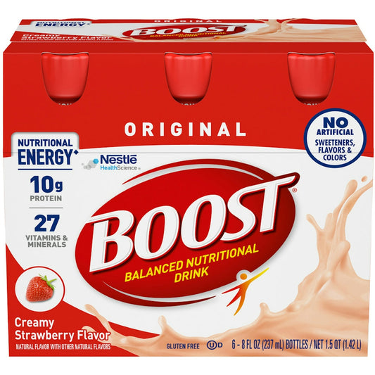 Boost Original Balanced Creamy Strawberry Flavor Nutritional Drink 6 8 Fl Oz Bottles