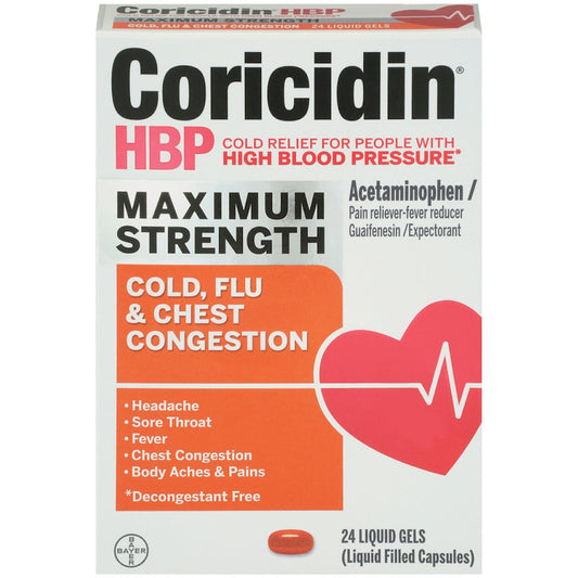 Coricidin Cold, Flu & Chest Congestion, Maximum Strength, Liquid Gels
