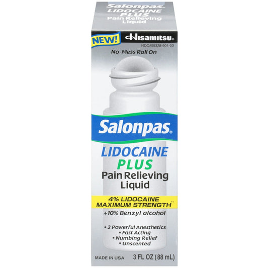 Salonpas Lidocaine Plus Pain Relieving Liquid Roll-on - 3 Fl Oz