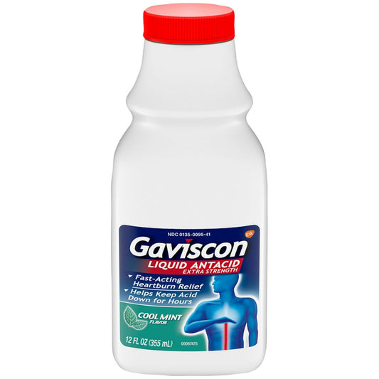 Gaviscon Extra Strength Cool Mint Flavor Liquid Antacid, 12 Fl Oz