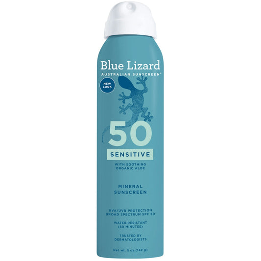 Blue Lizard Mineral Sunscreen Sensitive SPF 50+ Spray, 5 Ounce