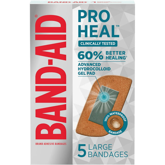 Band-Aid Brand Pro Heal Adhesive Bandages With Hydrocolloid Gel Pads - Large