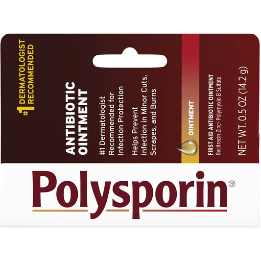 Polysporin First Aid Topical Antibiotic Ointment, Travel Size, 0.5 Oz