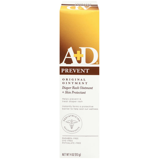 A+D Prevent Diaper Rash + Skin Protectant Original Ointment, 4 Oz