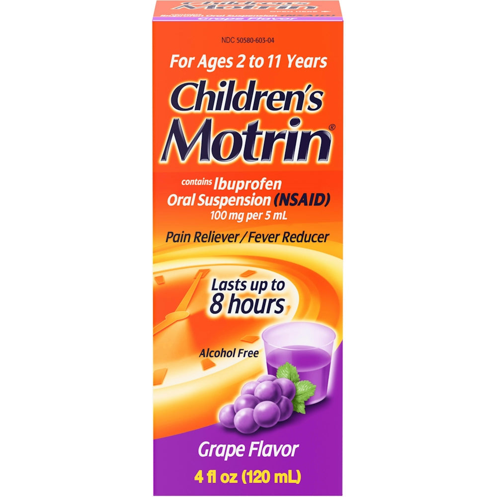 Motrin Children's Ibuprofen Grape Oral Suspension Pain Reliever/Fever Reducer - 4 Oz