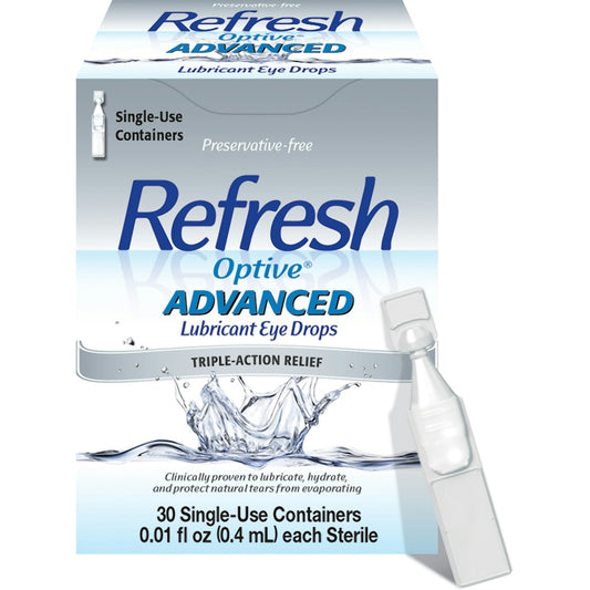 Refresh Optive Advanced Lubricant Eye Drops Single Use Containers