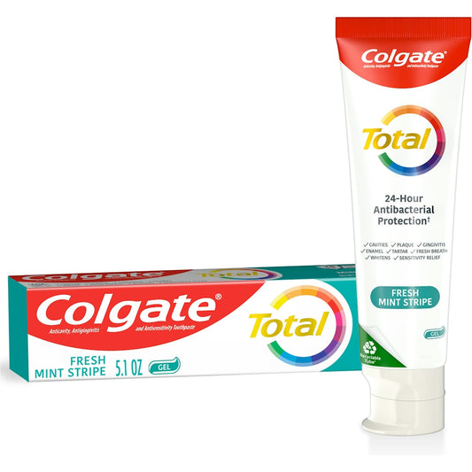 Colgate Total Fresh Mint Stripe Gel Toothpaste, 5.1 Oz