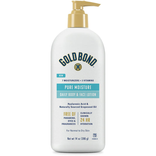 Gold Bond Lotion, Body & Face, Daily, Pure Moisture 14 Oz