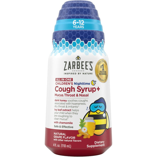 Zarbee's Kids Nighttime Cough Syrup, Honey Turmeric 4 Fl Oz