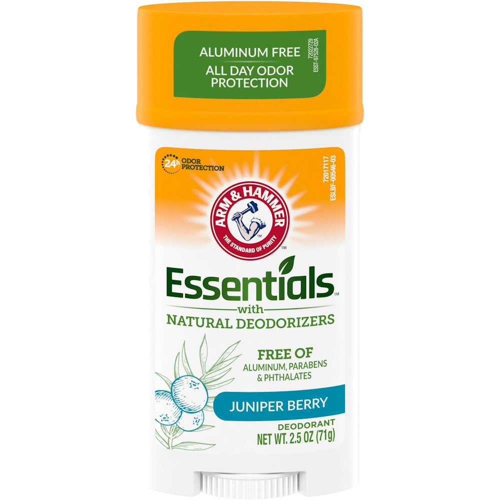 Arm & Hammer Essentials Natural Deodorant, Clean Juniper Berry, 2.5 Oz