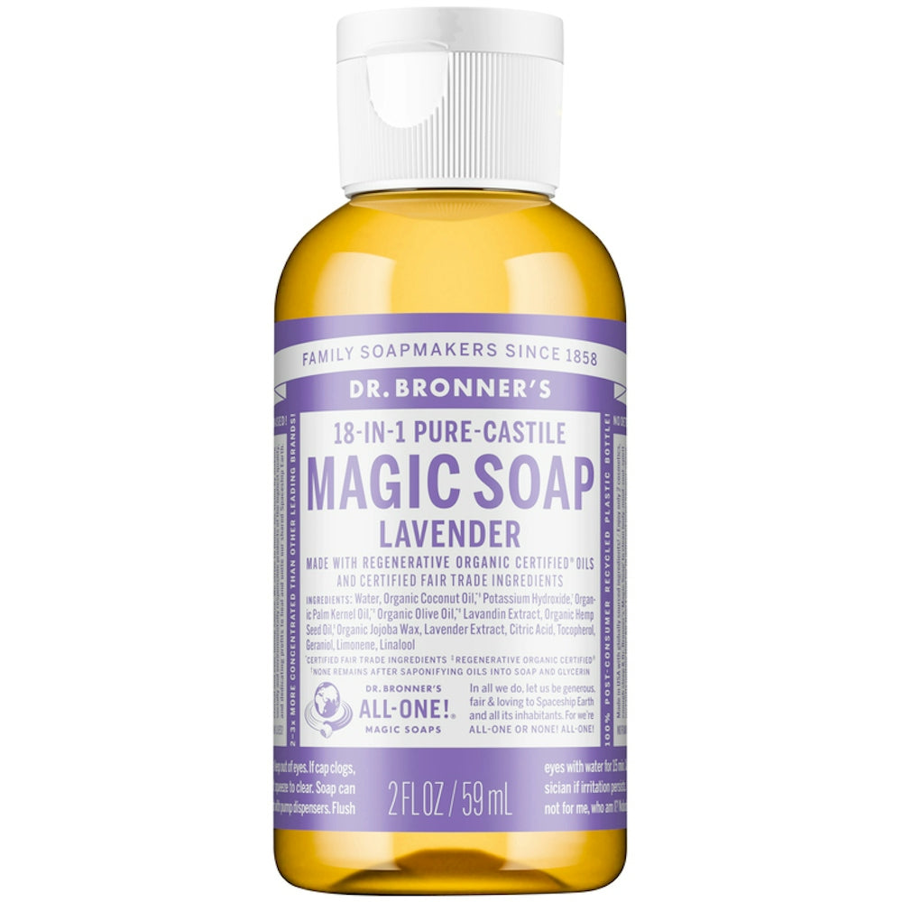 Dr. Bronner's Organic 18-in-1 Hemp Pure Castile Liquid Soap Lavender 2 Fl. Oz