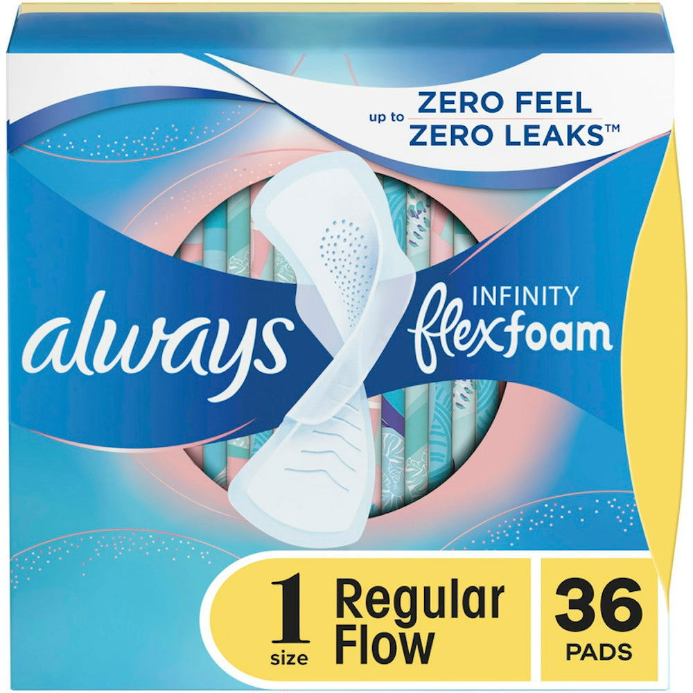 Always Infinity Pads, Regular With Wings Unscented, Size 1