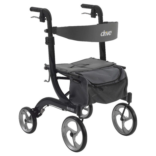 Drive Medical Nitro Euro Style Walker Rollator, Black