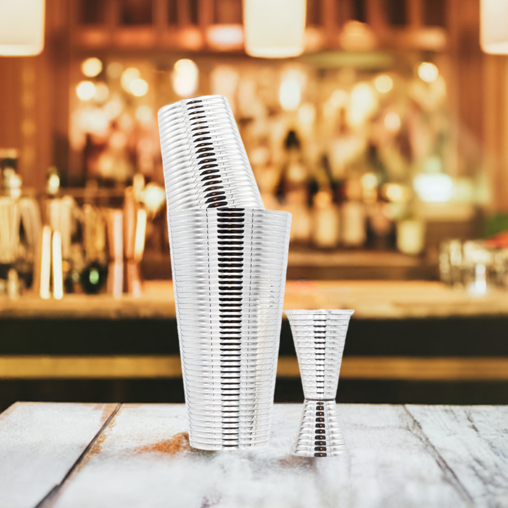 Fluted Silver 3-Piece Cocktail Shaker Set - Osadia Concept Store