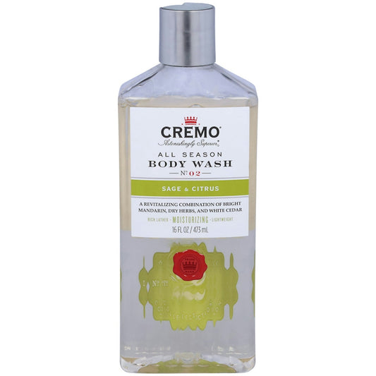 Cremo Body Wash, Sage & Citrus, All Season, No.2 16 Fl Oz