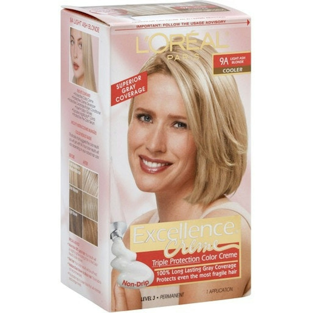 L'Oreal Paris Excellence Triple Protection Color Creme, Level 3 Permanent, Light Ash Blonde/Cooler 9A
