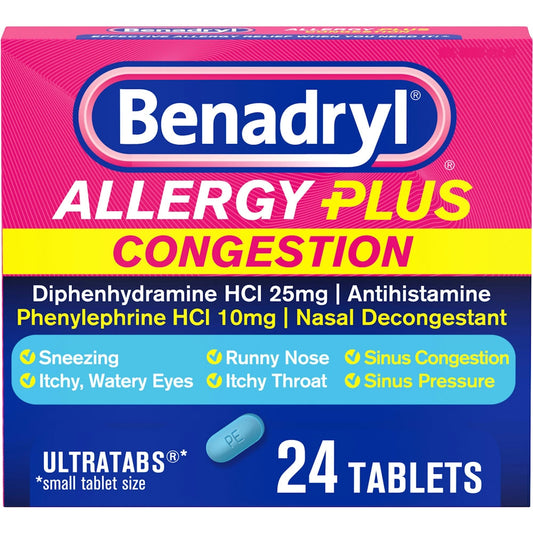 Benadryl Allergy Plus Congestion Ultra Tablets