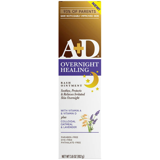 A+D Overnight Healing Diaper Rash Ointment 3.6 Oz