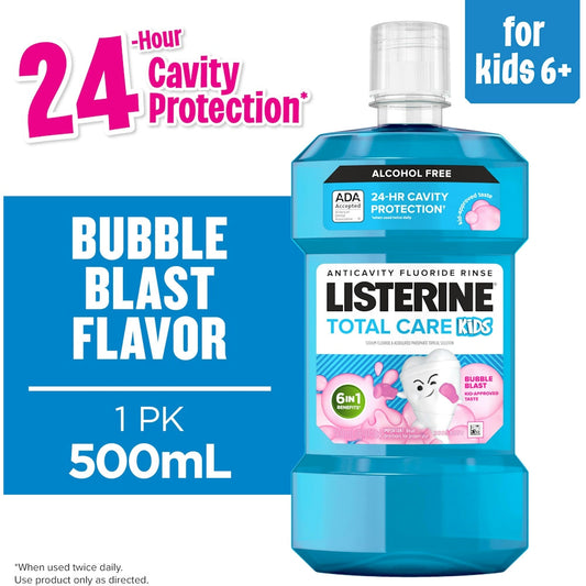 Listerine Smart Rinse, Mouthwash, Anticavity Fluoride, Bubble Blast, 16.9 Fl Oz