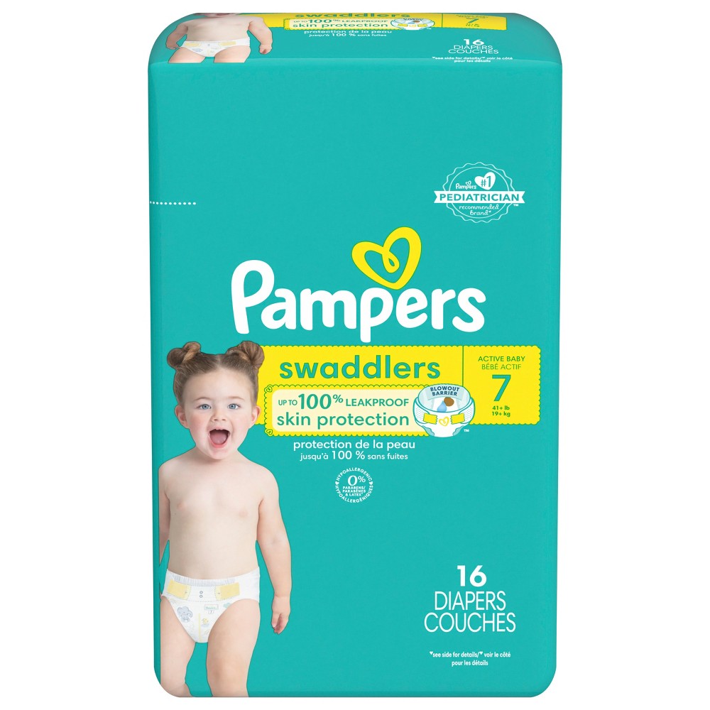 Pampers Swaddlers Active Baby Diapers, Size 7
