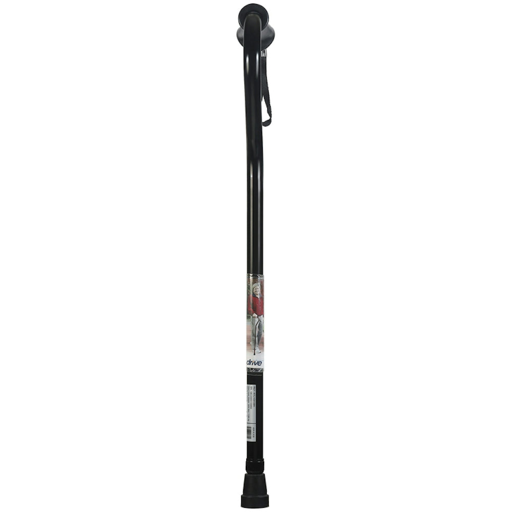 Drive Medical Adjustable Height Offset Handle Black Cane With Gel Hand Grip