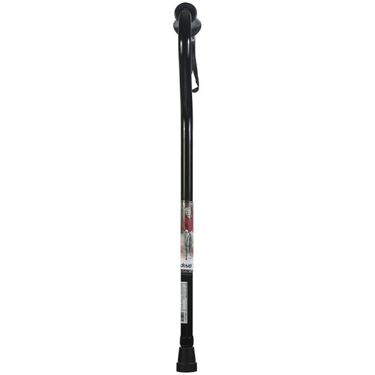 Drive Medical Adjustable Height Offset Handle Black Cane With Gel Hand Grip