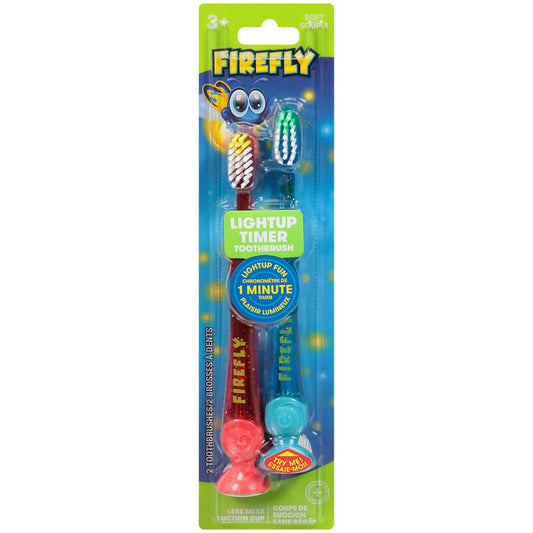 Firefly Kids' Light-Up Timer Toothbrush - Soft - 2ct