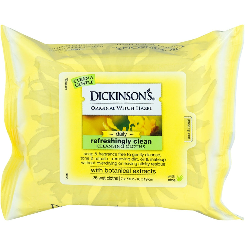 Dickinson's Original Refreshingly Clean Daily Cleansing Cloths, Witch Hazel And Aloe